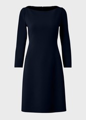 Akris Boat-Neck Bracelet-Sleeve Wool Double-Face Stretch Dress