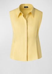 Akris Button-Front Linen Blouse