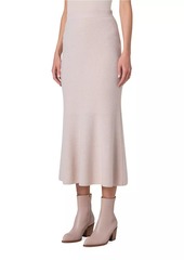 Akris Cashmere Ribbed Midi-Skirt