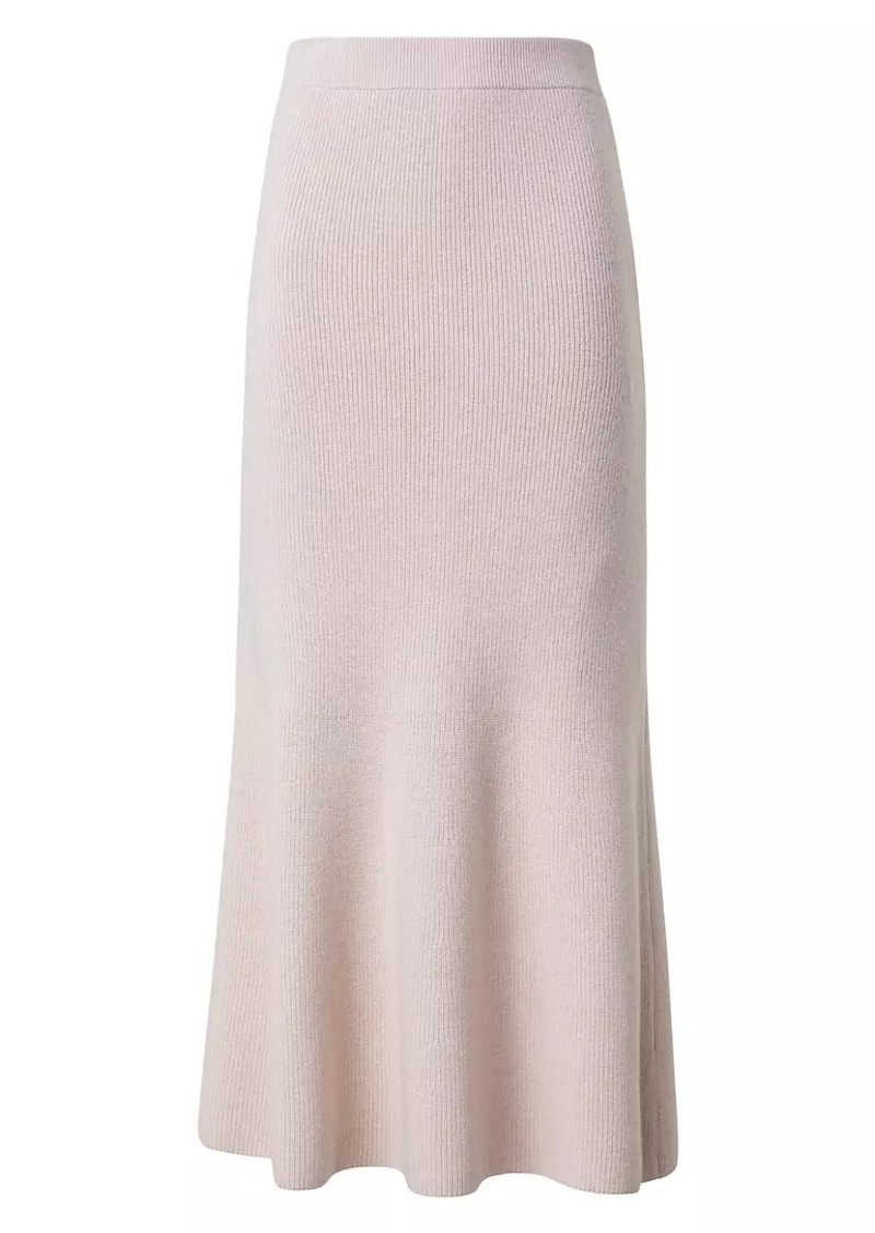 Akris Cashmere Ribbed Midi-Skirt