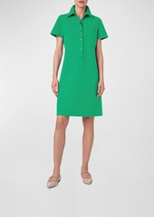 Akris Cotton Silk Button-Front Polo Dress