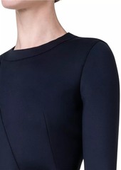 Akris Cut-Out Long-Sleeve Midi-Dress