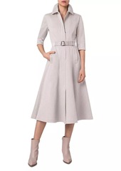 Akris Denim Belted Midi Shirtdress