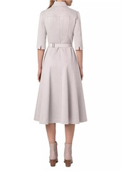 Akris Denim Belted Midi Shirtdress