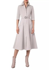 Akris Denim Belted Midi Shirtdress