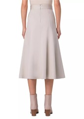 Akris Denim Pleated Midi-Skirt