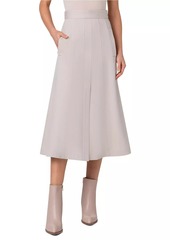 Akris Denim Pleated Midi-Skirt