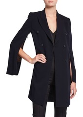 Akris Double-Breasted Slit-Sleeve Wool-Blend Jacket