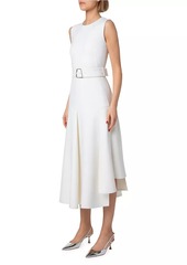 Akris Double-Face Cotton A-Line Midi-Dress