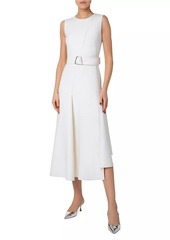 Akris Double-Face Cotton A-Line Midi-Dress