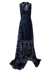 Akris Embroidered Sleeveless Gown