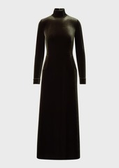 Akris Fluid Velvet Mock-Neck Gown