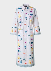 Akris Fruits Printed Cotton Poplin Midi Shirtdress 