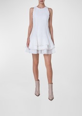 Akris Grid Organza Layered Short Dress 