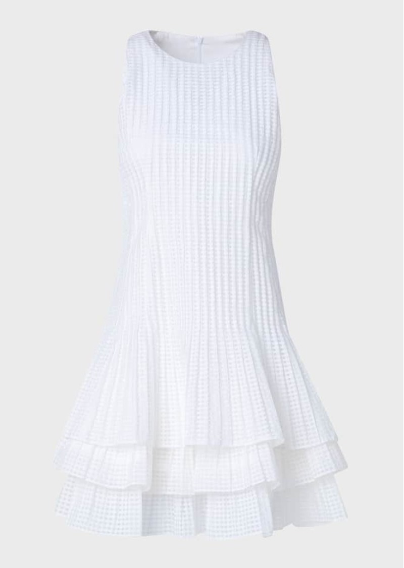 Akris Grid Organza Layered Short Dress 