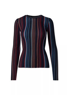 Akris Irregular Stripe Wool-Silk Sweater