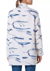 Akris Kasuri Bird-Printed Silk Crepe Blouse