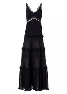 Akris Lace Silk Crêpe A-Line Midi-Dress