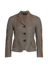 Akris Lausanne Prince De Galles Check Wool & Silk Jacket