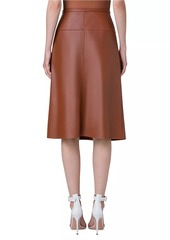 Akris Leather A-Line Skirt