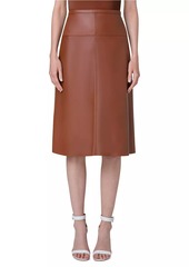 Akris Leather A-Line Skirt