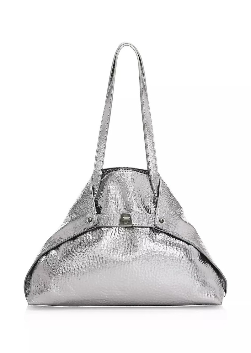 Akris Medium AI Metallic Leather Tote