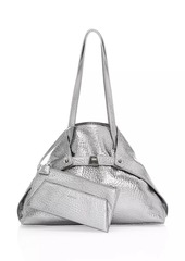 Akris Medium AI Metallic Leather Tote