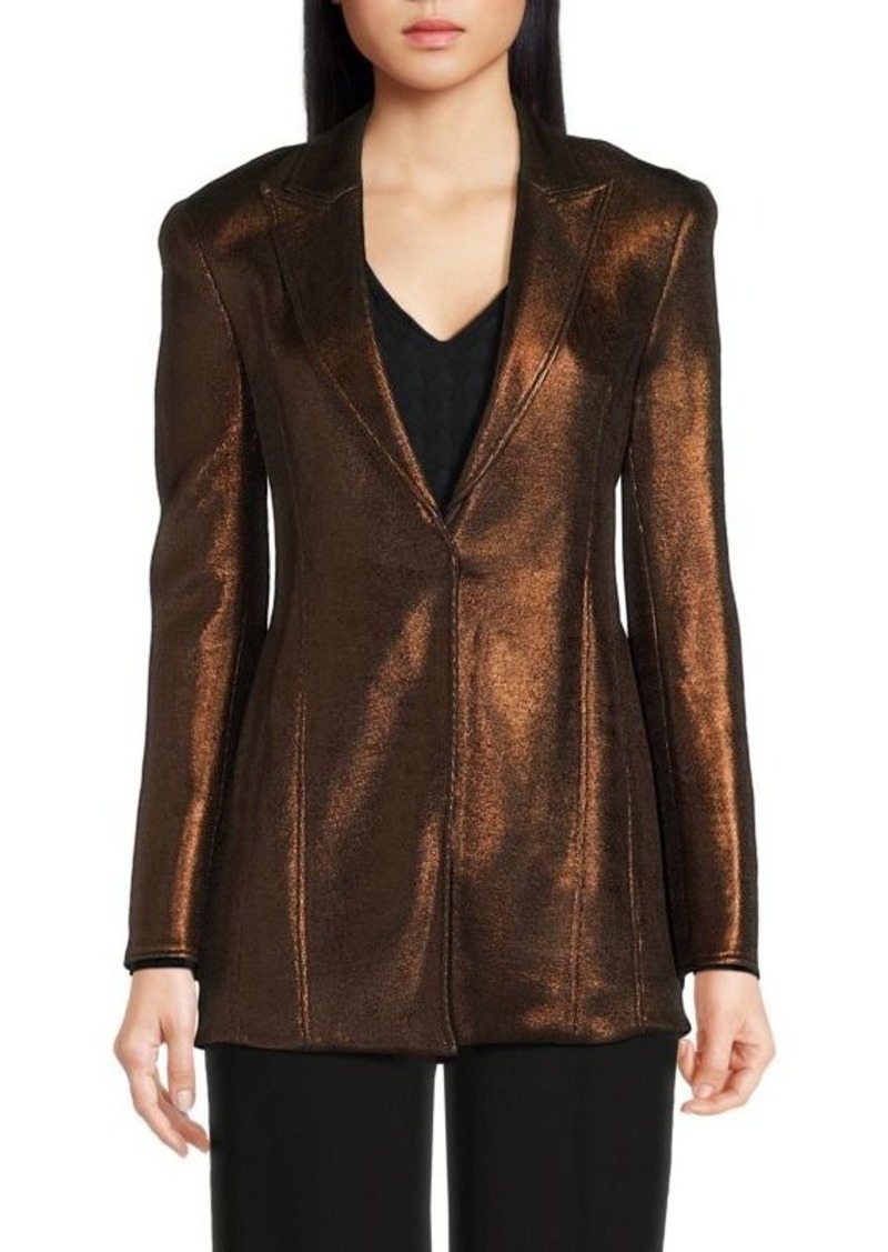 Akris Metallic Peak Lapel Blazer