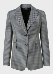 Akris Micro-Check Wool Blazer Jacket 