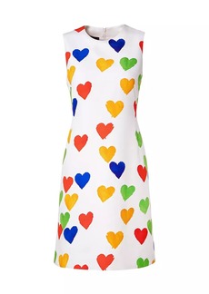 Akris Painterly Heart-Print Sheath Dress