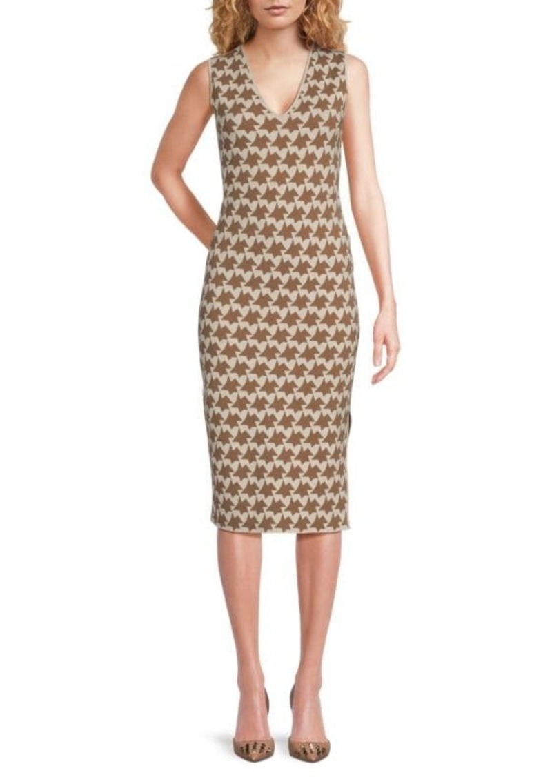 Akris Pattern Virgin Wool Blend Midi Dress