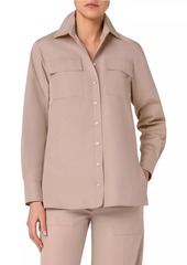 Akris Poplin Patch Pocket Open Shirt