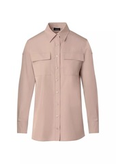 Akris Poplin Patch Pocket Open Shirt