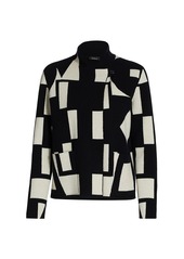 Akris Abstract Knit Cashmere Cardigan
