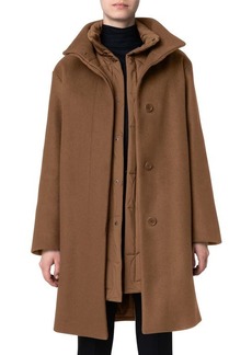 Akris punto 2-in-1 Quilted & Wool Blend Car Coat