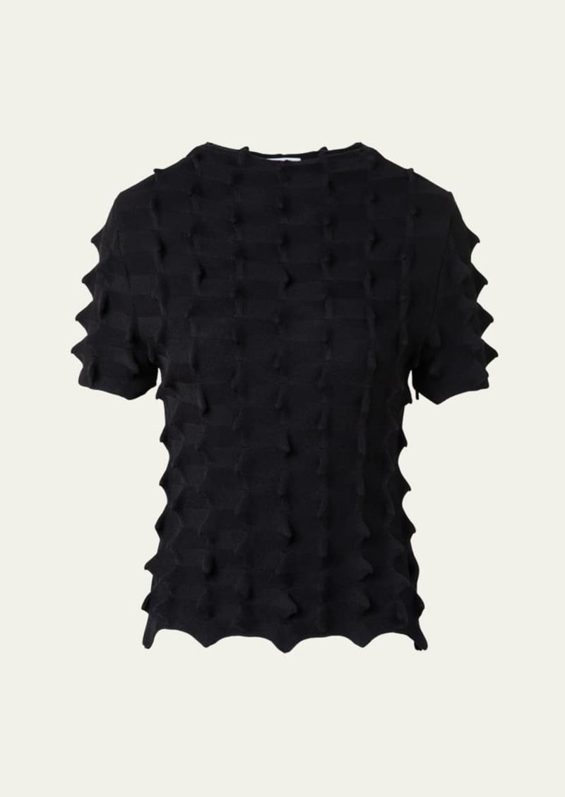 Akris punto 3D Sail Knit Short-Sleeve Sweater