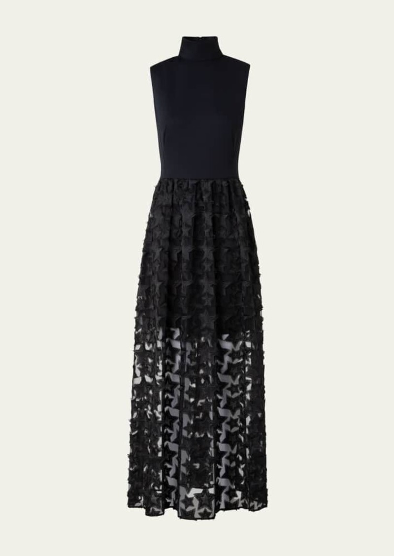 Akris punto 3D Star Embroidered High-Neck Dress