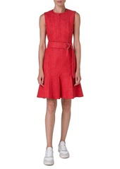 Akris punto Belted Sleeveless Denim Dress