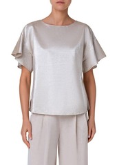 Akris punto Boxy Drop Shoulder Satin Top