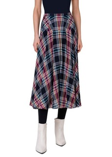 Akris punto British Check A-Line Midi Skirt
