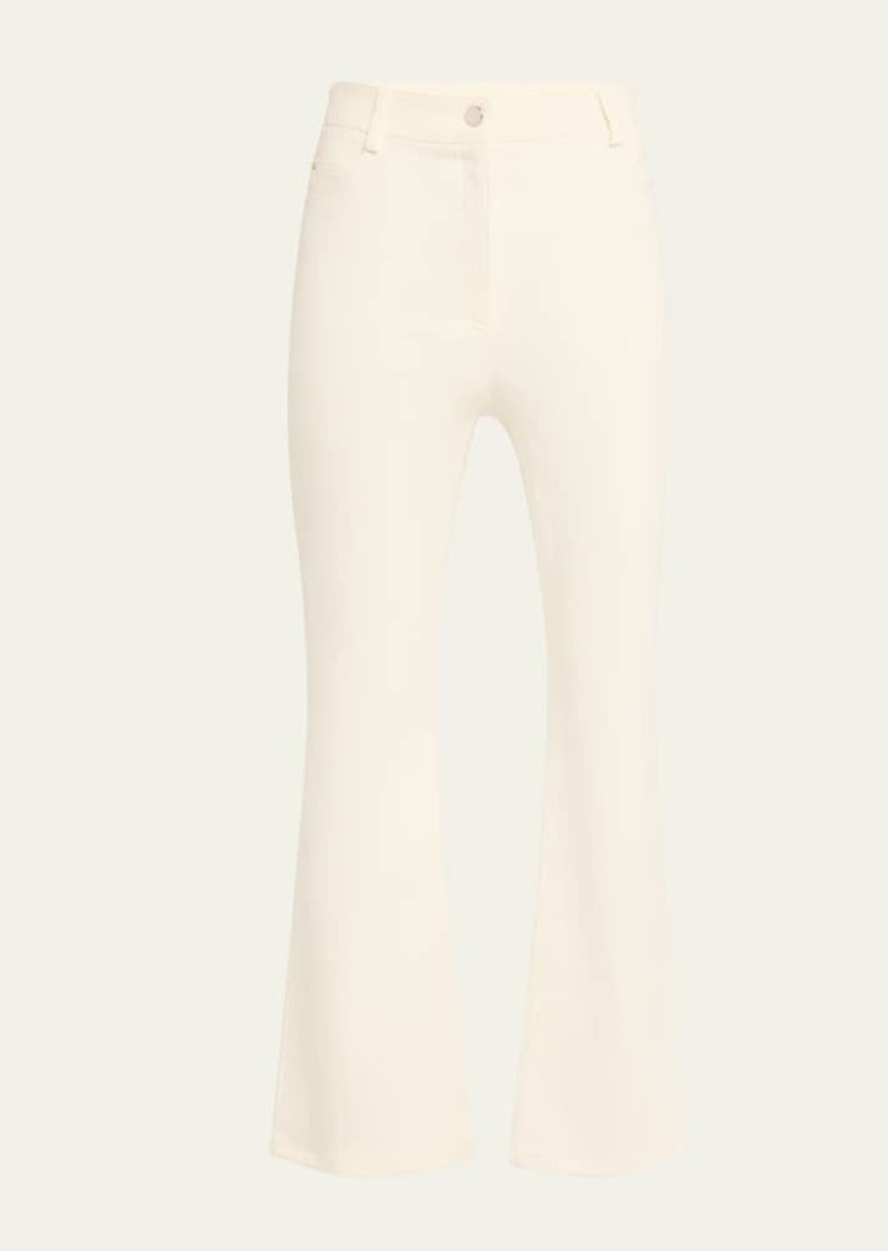 Akris punto Cali Flared Stretch Denim Crop Pants