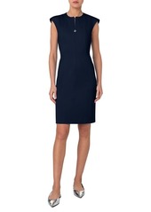 Akris punto Cap Sleeve Jersey Sheath Dress