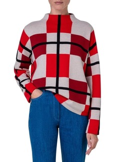 Akris punto Checkered Virgin Wool & Cashmere Sweater