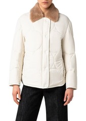 Akris punto Circle Quilted Jacket with Faux Fur Collar