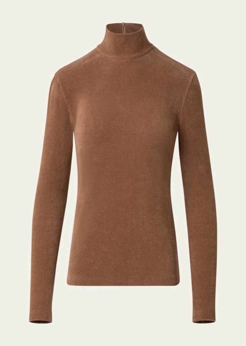 Akris punto Corduroy Jersey Fitted Top