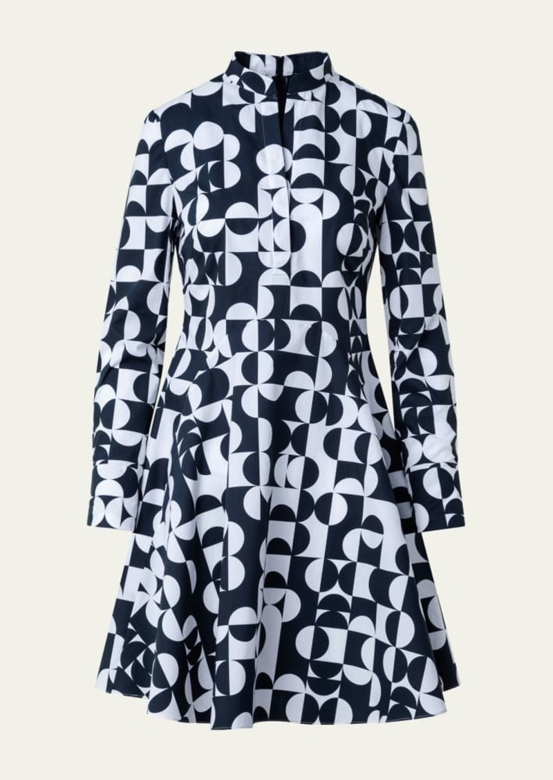 Akris punto Cotton Poplin Printed Shirtdress