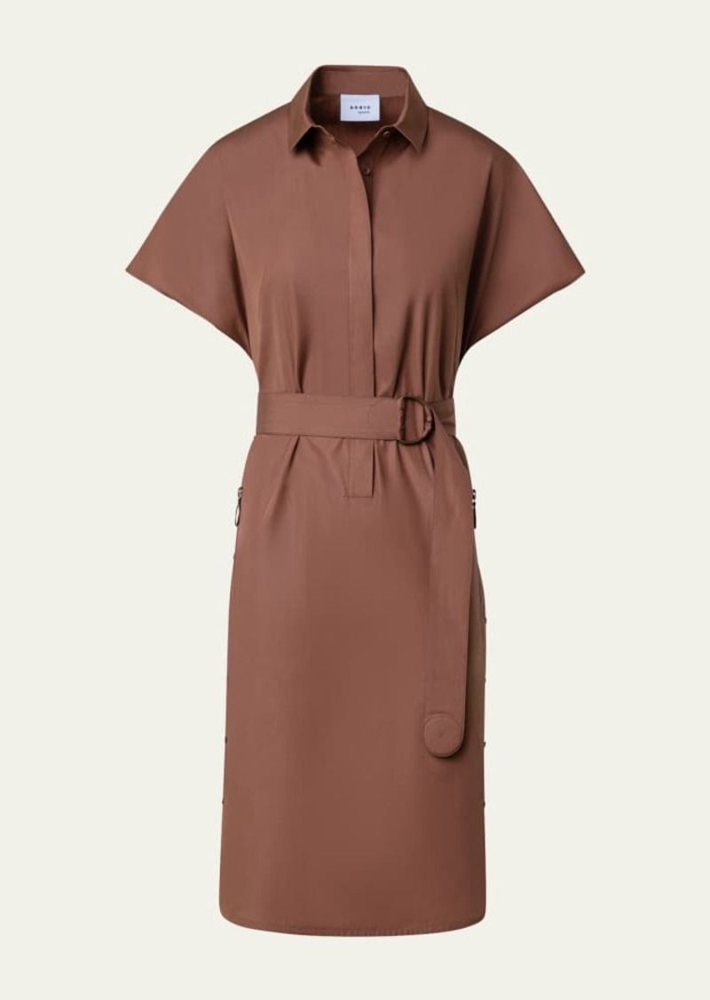 Akris punto Cotton Poplin Shirtdress with Belted Waist