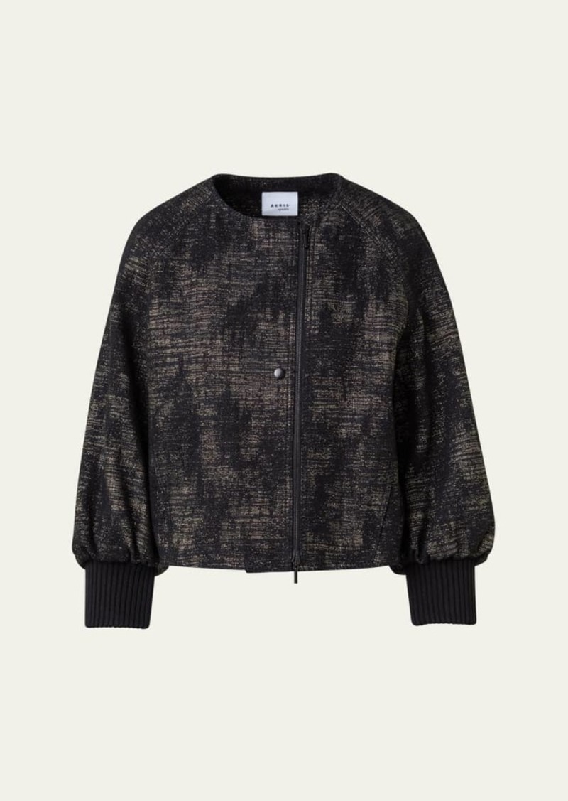 Akris punto Denim Jacquard Bomber Jacket