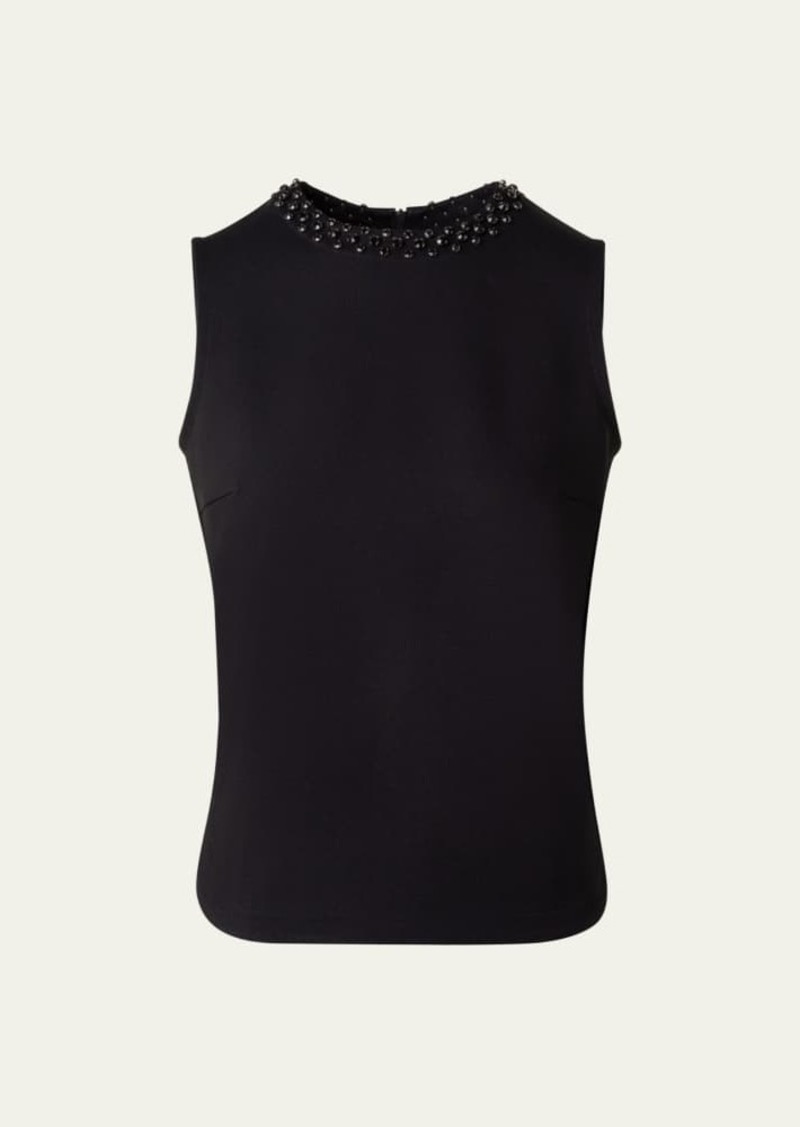 Akris punto Diamond Studded Jersey Top