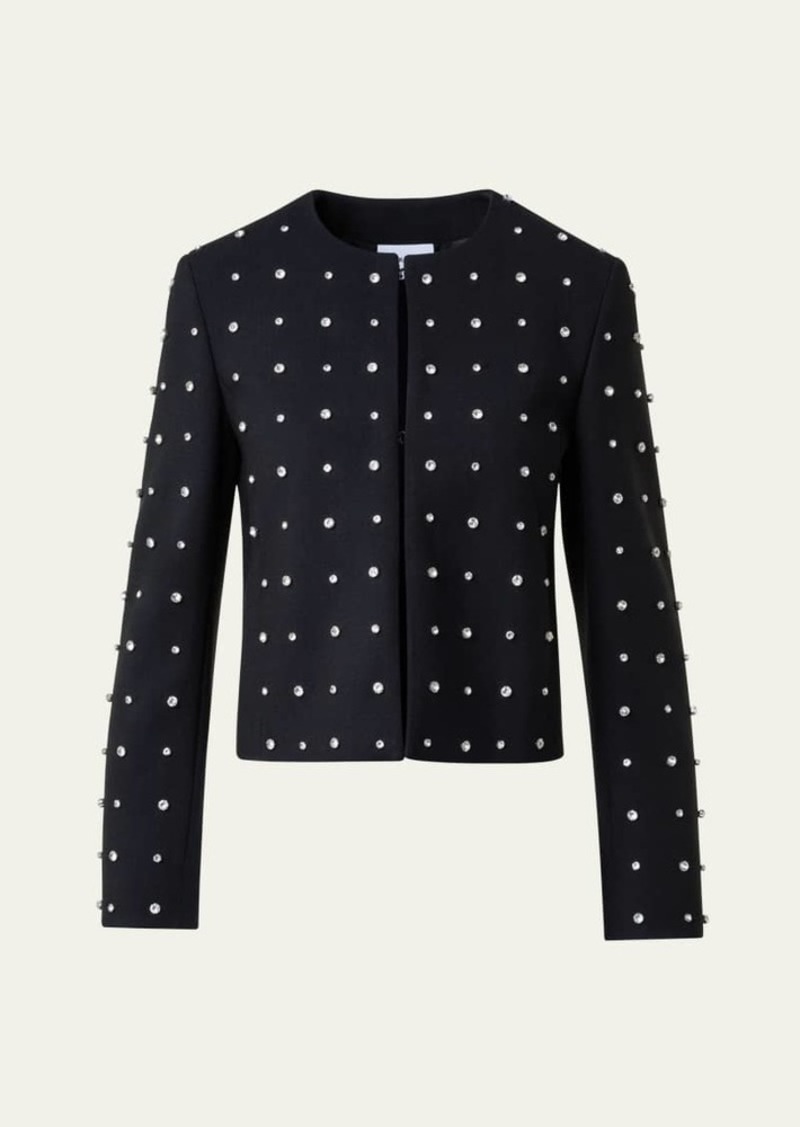 Akris punto Diamond Studded Stretch Wool Crepe Jacket